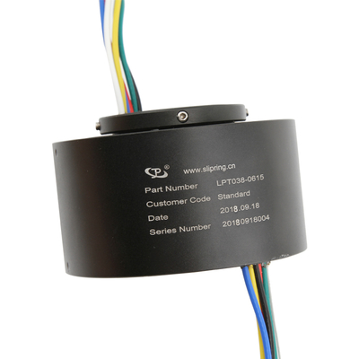 6 회로 15A 스루 홀 슬립 링 38.1mm 300rpm
